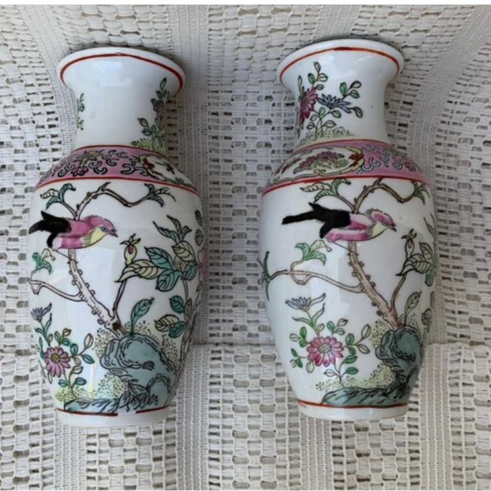 Pair Toyo Birdsong Vases - Picture 10 of 10